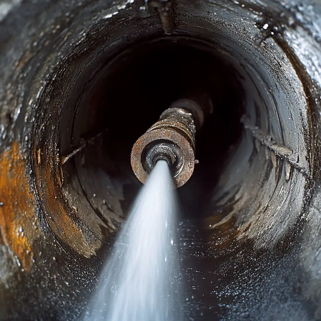 Das Rohr mit Wasser